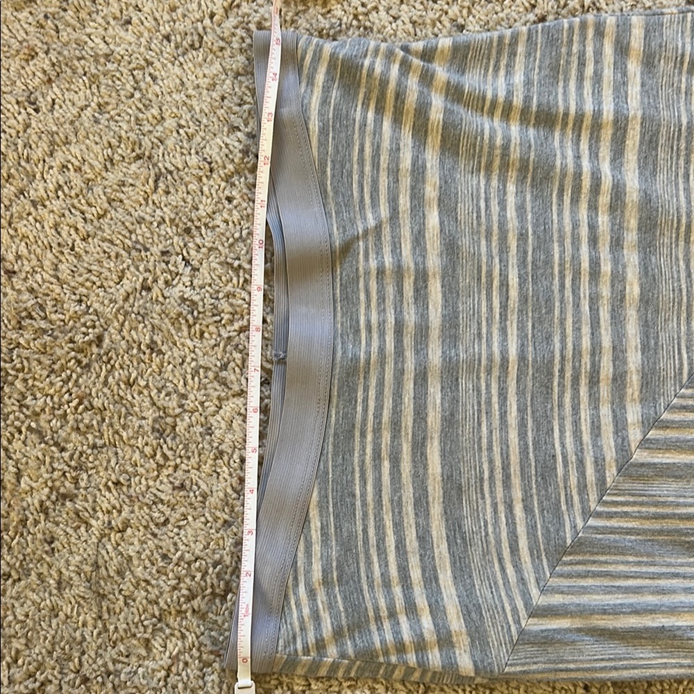 Bobeau Gray and Cream Striped Maxi Skirt